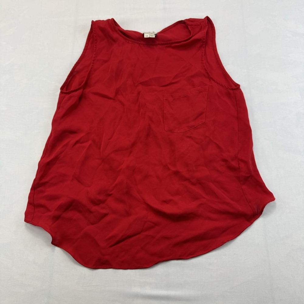 Haute Hippie Womens Silk Sleeveless Tank Red Bohemian Solid Spring Size XS